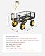 VEVOR Bollerwagen 226,80 kg, Transportwagen, Gartenwagen, Gerätewagen, Handwagen mit 10 Zoll großen Geländereifen, abnehmbaren Seitenteilen aus Netzmaterial und um 180° drehbarem Griff, Gelb/Schwarz