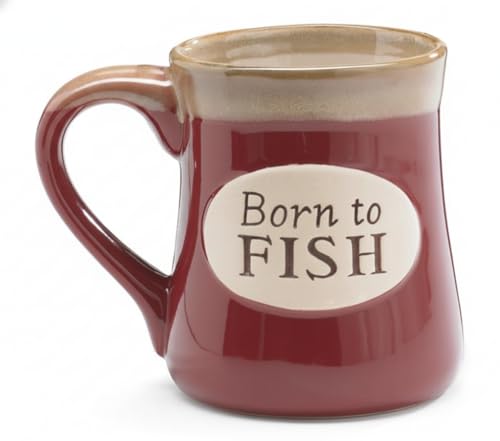 burton+BURTON Born to Fish Serenity Prayer 18oz Porcelain Mu...