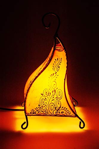 2er SET Orientalische Tischlampe Rahaf 35cm Lederlampe Hennalampe Lampe | Marokkanische kleine Nachttischlampe aus… – Bild 7