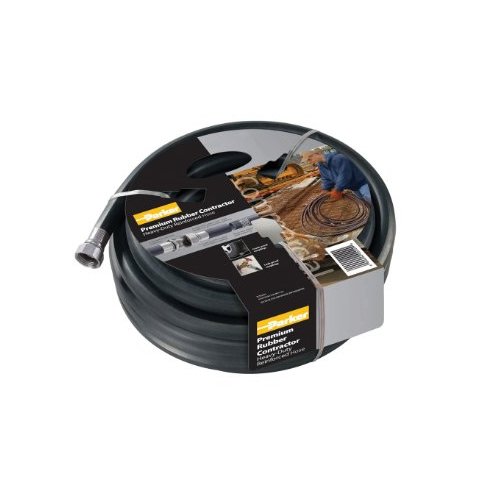 Parker Hannifin PR5825 Rubber Cover PR Premium Contractor's Water Hose Assembly, Black, 25' Length, 0.625" ID