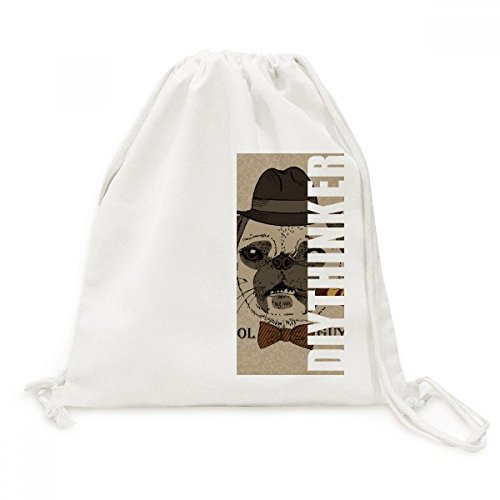 Sac de voyage à cordon en toile style britannique pour sorties en ville et escales