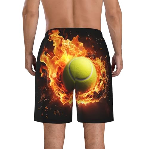 Men's Swim Trunks Tennis on fire Quick Dry Board Shorts Mens Bathing Suit Beach Swimwear with Pockets3