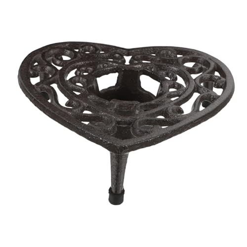BRIGHTFUFU Cast Iron Teapot Warmer Tea Pot Stovetop Kettle Holder Heat Diffuser Teapot Infuser Rustic Tealight Holder