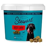 Stewart 100% Beef Liver Dog Treats, 21 oz Tub, ~475 Pieces, Freeze Dried Raw, 50% Protein, Single Ingredient Training Treats or Meal Topper, Grain Free, Gluten Free
