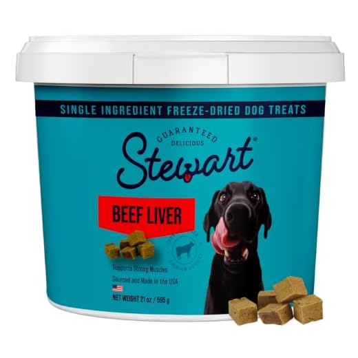 Stewart Freeze Dried Dog Treats, Beef Liver, Healthy, Natural, Single Ingredient, Grain Free Dog Treat, Liver Treats for Dogs, 21 Ounces, Resealable Tub