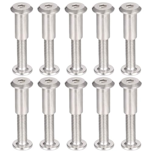 Image of TA-VIGOR M6 Furniture Connector Bolts and Nuts, M6 x 30mm Hex Sleeve Nuts
