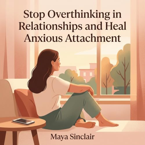 Diseño de la portada del título Stop Overthinking in Relationships and Heal Anxious Attachment