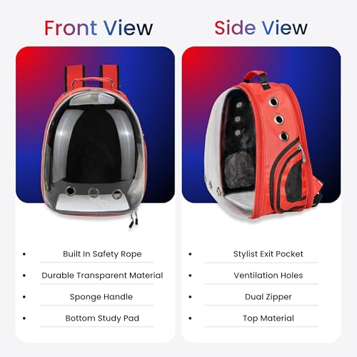 Image of Buraq Astronaut Lite Pet Carrier Backpack, Designed with Breathable Space, Ventilated Cat Bag, Comfortable Cat Carrier for Outdoor Use