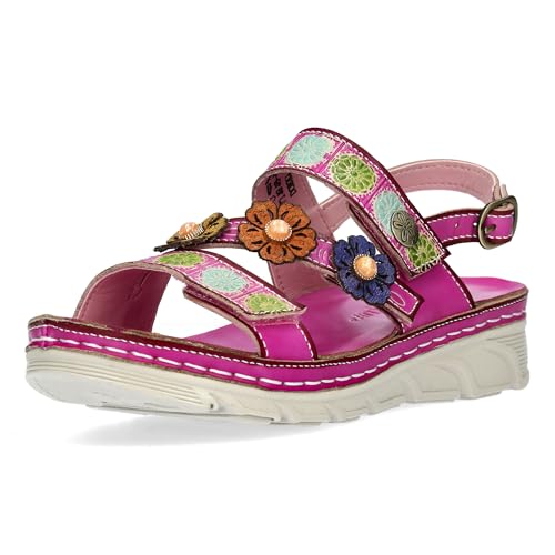 LAURA VITA Sandales Mode Femme Dorry 18, Pointure:40 EU, La Couleur:Rose