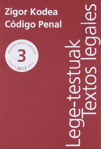 Portada de Zigor Kodea / Código penal