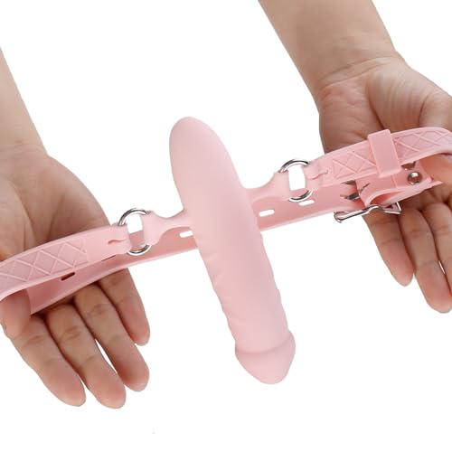 Image of BDSM Penis Mouth Gag, Strap On Double Sided Dildo Gag (Pink) | BDSM Sex Gag, Bondage Restraints, Adult Sex Toy