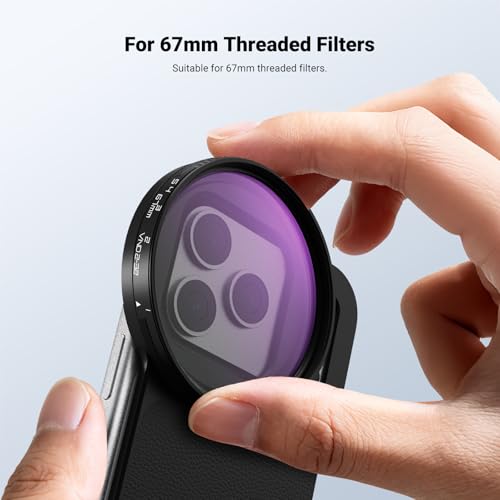 Image of NEEWER 6.9 inch Magnetic Phone Lens Filter Mount Adapter Backplate Accessories with 67mm Variable Neutral Density Filter (ND 2-32) Compatible with MagSafe iPhone 12 /13 /14 /15 /16 /17 Pro Max & 14 /15 /16 Plus