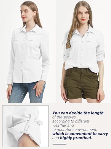 mosingle Camiseta feminina com proteção solar de manga comprida FPS 50 UV secagem rápida para caminh