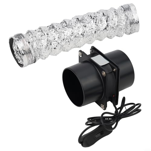 Oniissy Exhaust Fan Extractor,Wall Mounted Exhaust Fan, Low Noise Extractor Ventilator Fan,For Home Kitchen Bathroom Garage Warehouse(Fan plus 1m pipe)