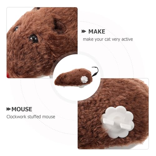 Juguetes para gatos de cuerda UTHCLO ratones de peluche para ejercicio mecánico 3