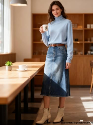 Image of SANGTREE Women's Turtleneck Sweaters Long Sleeve Pullover Tops | Breathable Lightweight Fabric| Fall Winter Fashion Outfits| Perfect for Daily,Office,Vacations,Holiday,Family Gatherings Etc.