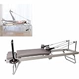 TUPOSTAR Reformador Plegable De Pilates, MáQuina del Reformador De Pilates, Equipo De MáQuina para El Hogar, para Uso DoméStico Y Entrenamiento En El Gimnasio,Gris