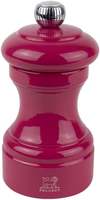 PEUGEOT- Bistro Salt Mill - Classic Salt Grinder - Made with PEFC Certified Wood - Made in France, 10 cm -4 in. Candy Pink