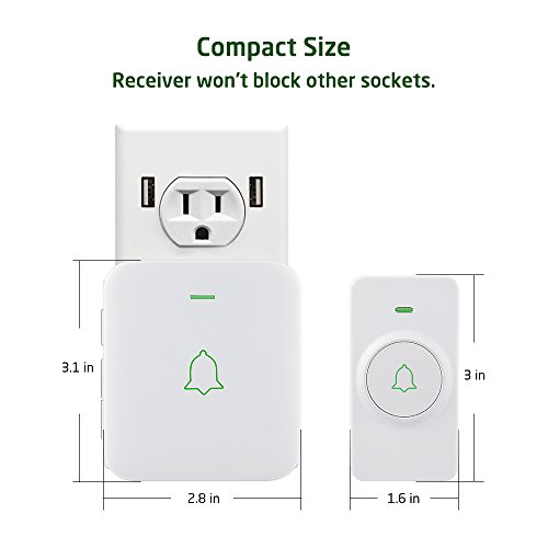 image for AVANTEK Wireless Doorbell, Mini Waterproof Door Bell Chime Operating a