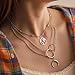 Edary Boho Layered Necklace Moon Necklaces Map Pendant Silver Jewelry for Women(Silver)