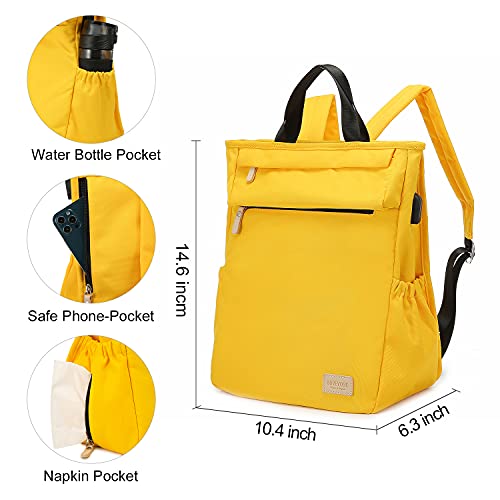 LOVEVOOK Canvas Backpack for Women 14", Lightweight Durable Commuter Travel Work Bag, Casual School Bookbag - Image 4