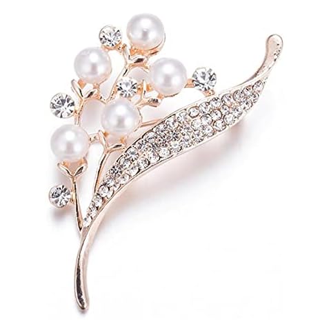 FENGGUO Pearl Flower Brooches,Womens Flower Floral Bridal Wedding Bouquet Cheap Brooches Pin Cover