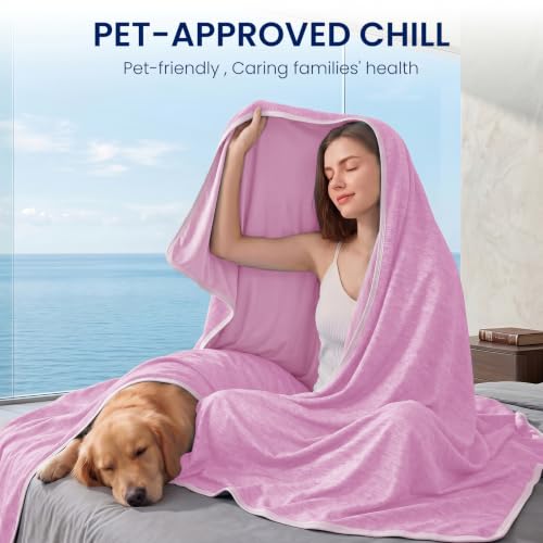Image of TOPCEE Cooling Blanket(60 inchx90 inchTwin Size)for Night Sweats Absorbs Heat to Keep Adults, Children Cool on Warm Nights, Q-Max 0.5 Cooling blankets for Hot Sleepers, Ultra-Cool Lightweight Blanket for Bed