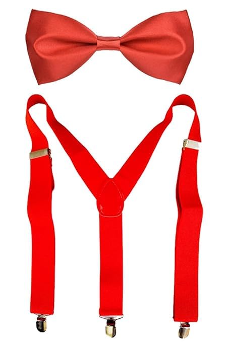 men's Red suspender and Red neck bow tie (combo) ((02)-image-33