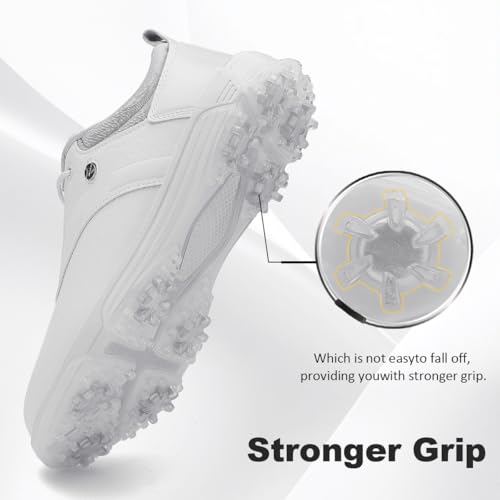Image of ULTIANT Mens Golf Shoes Waterproof Fixed Spikeless Sole Comfortable Outdoor Sport Shoes Size7.5-13