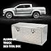 8SC82 36 Inch Silver Aluminum Tool Box 5 Bar Tread ToolBox for Truck Car Outdoor Trailer Pickup Underbody RV ATV Storage Underbed Tools Organizer with Lock T-Handle Latch and Keys (36''X17''X18'')