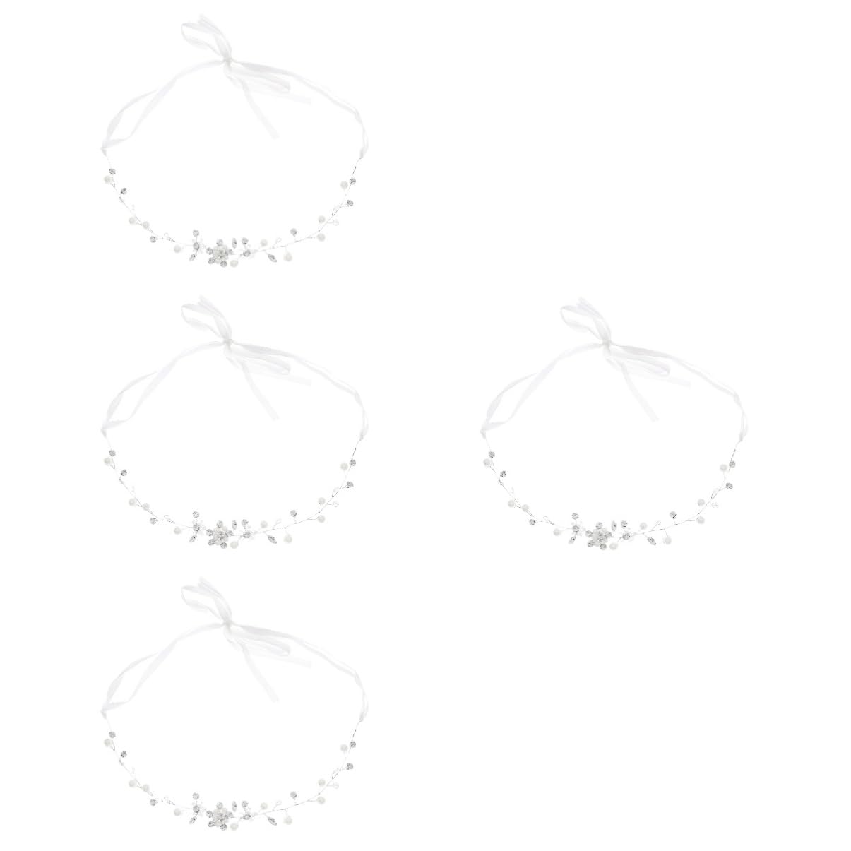FRCOLOR 4 Piezas Accesorios Para El Cabello De Novia Cinta De Diadema De Diamantes De Imitación Diadema De Nupcial Tocado De Diademas Para Mujer Simple Circón Velo Perder