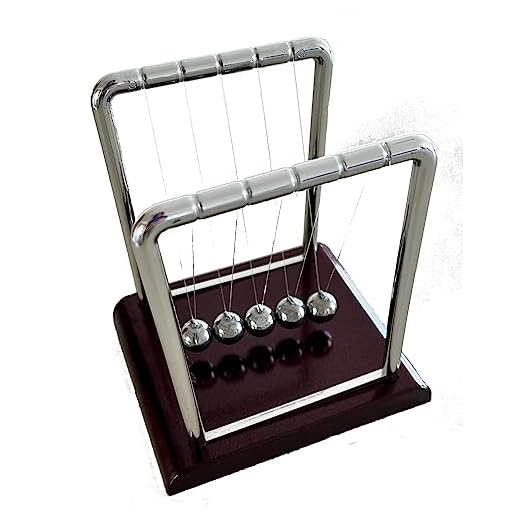 Pendulo de Newton Clássico 5 Bolas Metálicas Enfeite e Decoração Escritório Sala Tam. Médio
