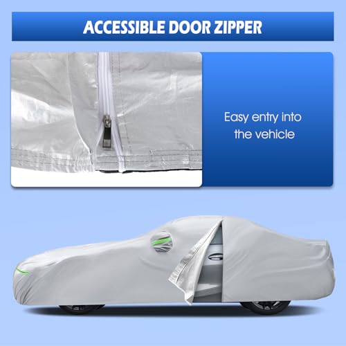 Image of Car Cover Custom Fit for BMW Z4 E85 E86 E89 G29 (2002-2026), Migaven Waterproof Full Exterior Cover Sun Rain Protection with Door Zipper and Cotton Lining, Silver
