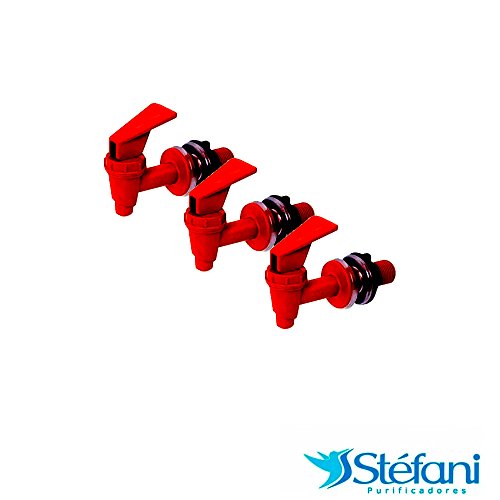 Kit 3 Torneiras para Filtro de Água Stéfani Clic Marrom PVC