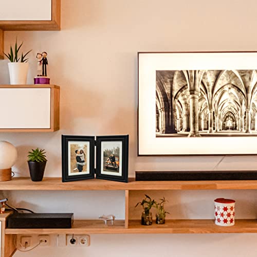 Wisadd 3 Vertical Horizontal 4X6 And 5X7 Picture Frames Hinged Wood Folding Photo Frames With Real Glass Front Fit For Desktop Or Tabletop, White Xbai-V46H75V46 #TOP5