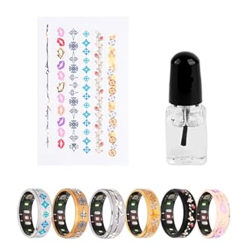 Adesivos à prova d'água compatíveis com Oura Ring Gen 4/3/Samsung Galaxy Ring/ULTRAHUMAN Ring AIR/RingConn 2/1, protetor de adesivos estéticos super finos para acessórios de capa de anel inteligente