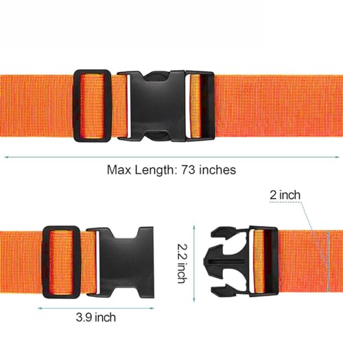Image of Luggage Accessory Set 8 Pack Luggage Suitcase Wheels Cover & 2 Packsilicone Luggage Tag& 2 Pack Adjustable Suitcase Straps, Wheel caps and Straps fit Most Luggage(Orange)