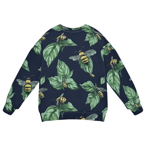 JUNZAN Chic Basil Navy Blue Kids Boys Sweatshirt Hoodie Long Sleeve Sweatshirts for Boys Camping 4T2