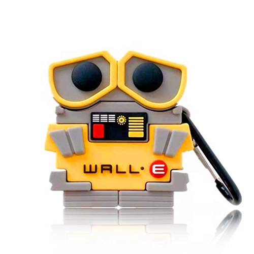 Compatible with Airpods 1/2 Case Silicone, Cute Fun and Stylish 3D Cute Cartoon, Suitable for Children and Teenagers Skin Keychain Airpod. (WRLL.E)