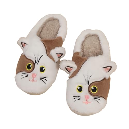 Cat Slippers for Women and Men Indoor Plush Slippers with 3D Cartoon Cat Design Soft Lining Memory Foam Insole and Non Slip Sole for Cozy All Season Home Use Unisex Fit
