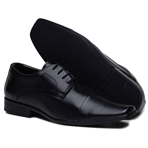 Sapato Social Masculino Bertelli Bico Fino Elegante Confortavel Preto (41)