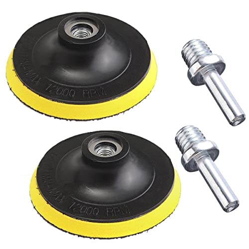 Treki 2pcs Platos de Lijado 125 mm Discos de Lijado Almohadilla de Respaldo de Gancho y Bucle con Rosca M14 Disco de Pulido de Autoadhesivo 5 pulgadas Discos Hook and Loop