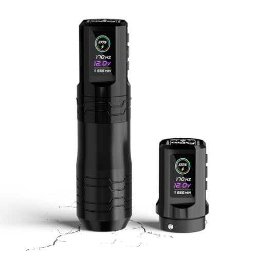 EZ P3 Pro Turbo Maquina de Tatuar - 6 Carreras 2.5-5.0mm Transmisión Directa Maquina Tatuar Inalambrica con motor sin escobillas, Doble Pantalla digital OLED 1600mAh Batería