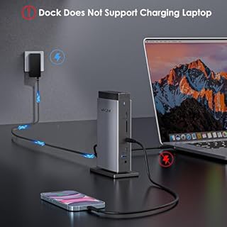 WAVLINK USB C Laptop Docking Station con 3 HDMI, DisplayLink Triple Monitor 4K60Hz, Triplo Display per M1 M2 M3 Mac/Windows, 5 Porte USB, 2DP, Compatibile con MacBook Neo(Nessuna ricarica del laptop)
