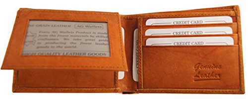 Ag Wallets Mens Genuine Leather Flip Up Id Window Wallet (Tan) #TOP15