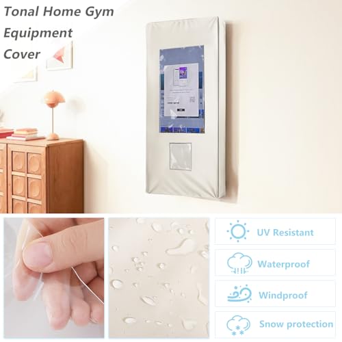 Image of Tonal Home Gym Equipment Cover with Plush Liner,Protective Tonal Accessories Shelf Cover for Workout System,Scratch-Proof,Waterproof,Screen & Monitor Protector for Strength Training Machine(Beige)