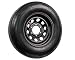 15" Black Mod Trailer Wheel 6 Lug with Radial ST225/75R15 Tire Mounted (6x5.5) bolt circle