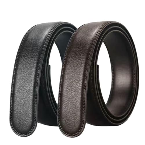 PU Belt 3.5cm Width Casual Plus Size No Buckle Belt Luxury Brand Design Craft DIY Automatic Buckle(black 120cm)3
