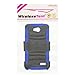 LG Optimus L70 (MS323) Black And Blue Hardcore Hybrid Kickstand Case + Holster Combo