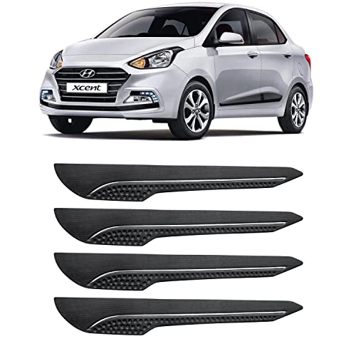 Image of AOSIS-Car Bumper Protector /Bumper Guard for Hyundai Xcent with Single Chrome Stripe (4-Pcs)